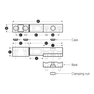 LD-Model-12-HI Inline adjustable removable lift off hinge technical drawing